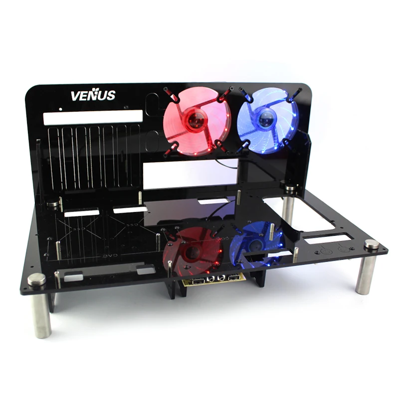 

Personalized DIY Acrylic rack PC Chassis Case Horizontal Water cooling ATX/Matx Open bare gamer host box gabinete computador