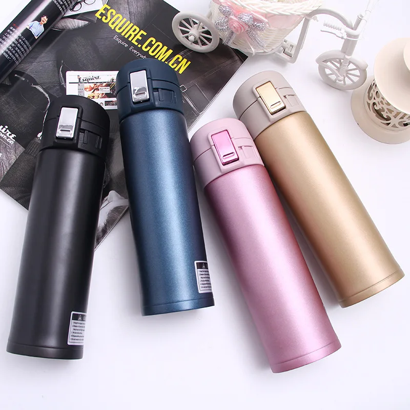 

Girl Boy Student Portable Water Bottle Cup Flask Coffee Cup Vacuum Insulated 500ml Stainless Steel Thermos Travel Tea Thermo Mug