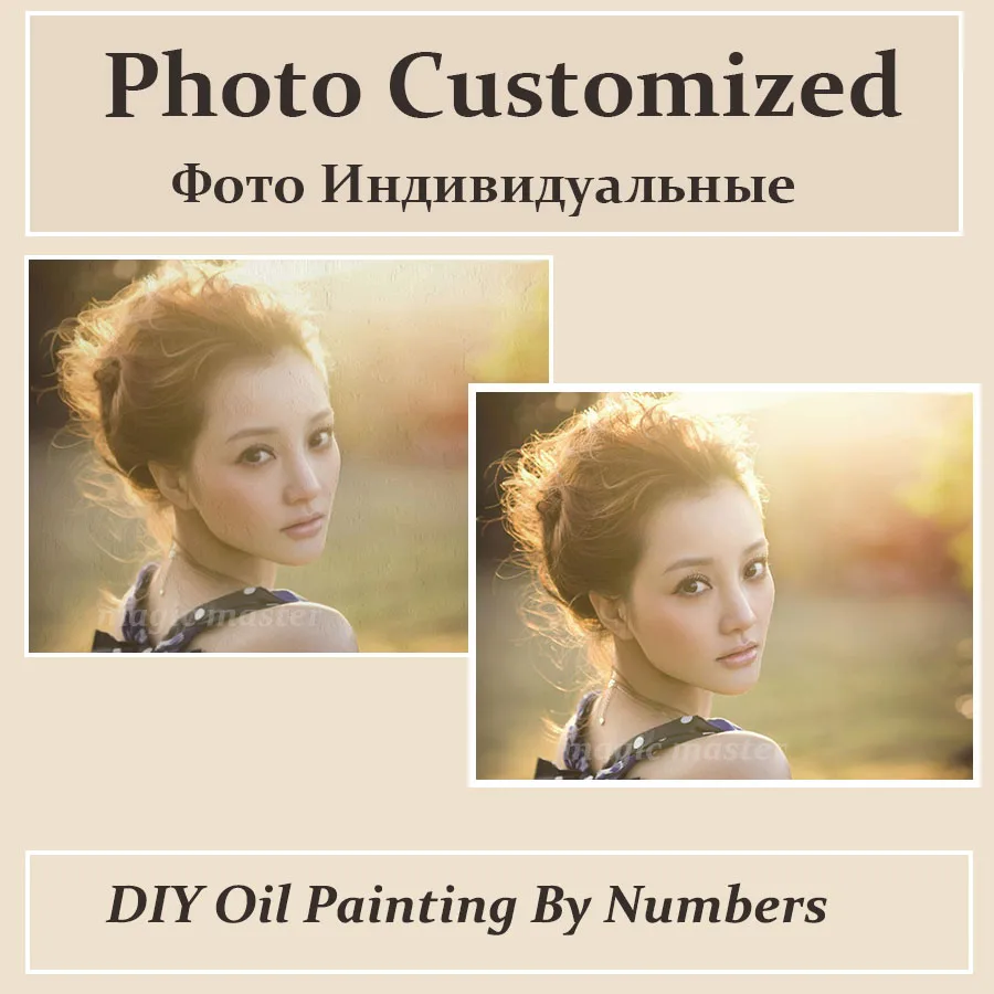 

Personality Photo Customized Your Own DIY Oil Painting By Numbers Picture Drawing Canvas Portrait Wedding Family Children Photos