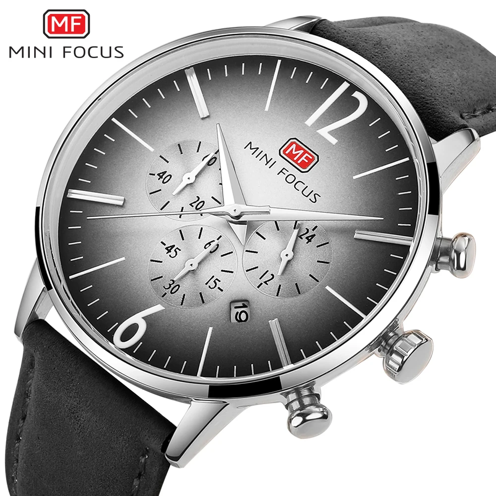 

MINIFOCUS Leather Strap Mens Watches Top Brand Luxury Sport Watch Men Waterproof Male Clock Men's Quartz Watch Erkek Kol Saati