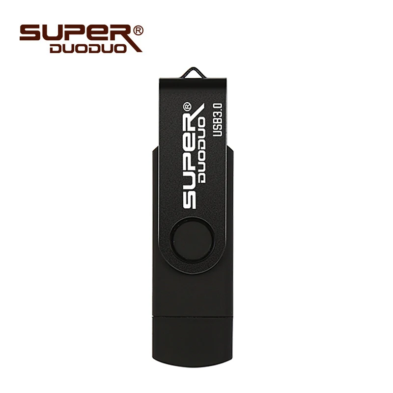 black 3.0 Высокоскоростной usb 3,0 OTG 64 ГБ флеш-накопитель USB флеш-накопитель 128 Гб Внешняя карта памяти 32 Гб 16 Гб Micro USB флешка - Цвет: black 3.0