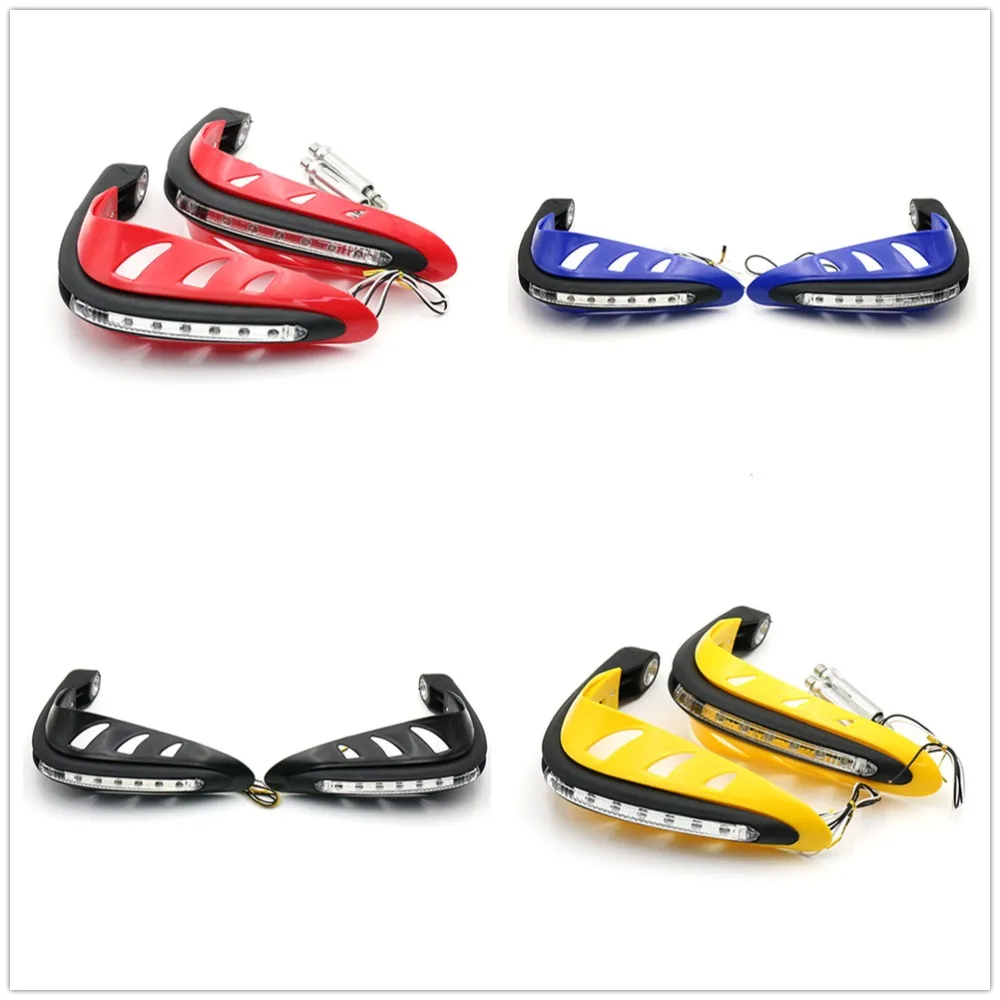 

1 Pair Universal Motorcycle Handguards Motocross Hand Guards Handlebar Protector With LED Turn Signals Light For Dirtbike MX ATV
