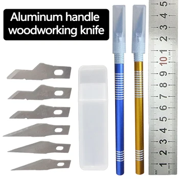 

6 Blades Craft Artwork Engraving DIY Cutter Set Model Repairing Multipurpose Sculpture Scalpel Carving Knife 2018