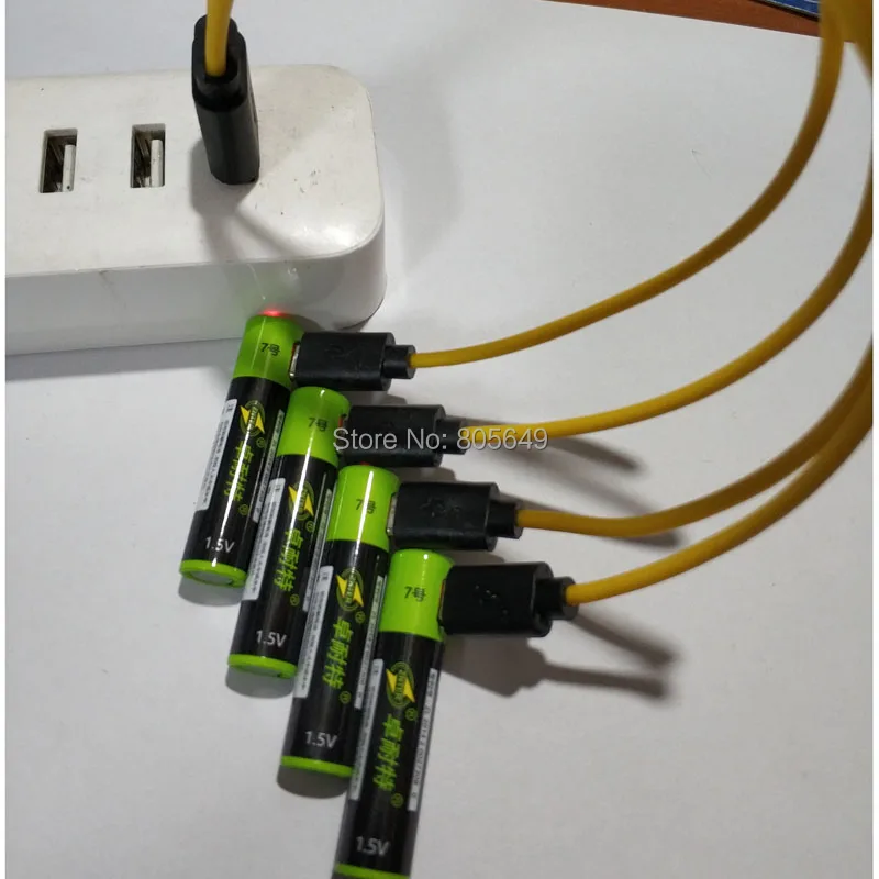 

4pcs ZNTER 1.5V AAA usb battery 600mAh li-polymer li-po rechargeable lithium li-ion battery +1 usb cable
