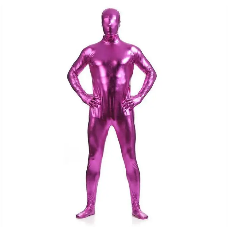 Multi Colors Shiny Fullbody Metallic Men's Tight zentai Bodysuit costume Full Body Shiny Spandex Lycra Spandex Zentai Costume