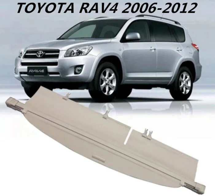 

JINGHANG Car Rear Trunk Security Shield Cargo Cover For TOYOTA RAV4 2006.2007.2008.2009.2010.2011.2012 Black Beige