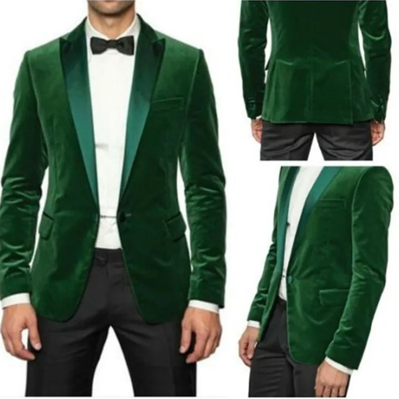 

Fashionable men's suits Wedding custom green men jacket velvet 2017 latest coat pant designs best man suit the groom party wear