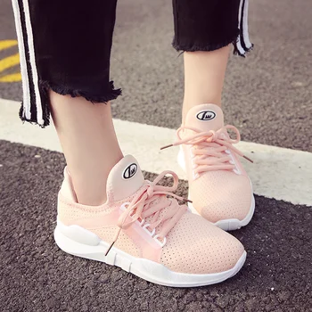 

Women sneakers 2018 soft and comfortable women shoes sport new arriva lace-up breathable mesh women running shoes YC-10