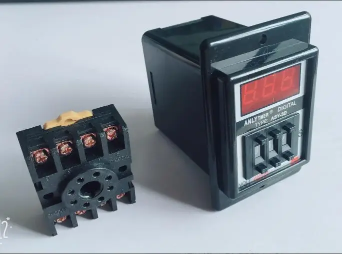 digits programmable timer delay relay ASY-3D Delay Timer Time Relay 1-999S 8PIN with base DC12V DC24V AC110V AC220V