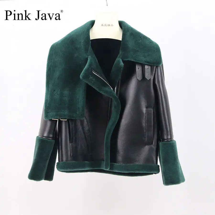 pink java QC8104 2017 new fashion fur coat women winter real Australian
