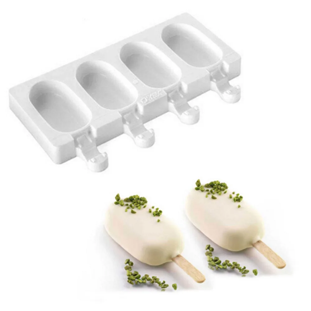 

4 Cell Silicone Frozen Ice Cream Mold Juice Popsicle Maker Children Pop Mould