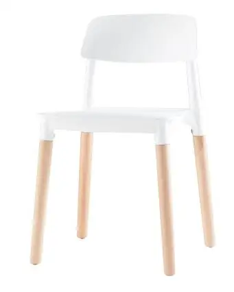Solid wood dining chair modern minimalist household plastic backrest casual restaurant net red chair .