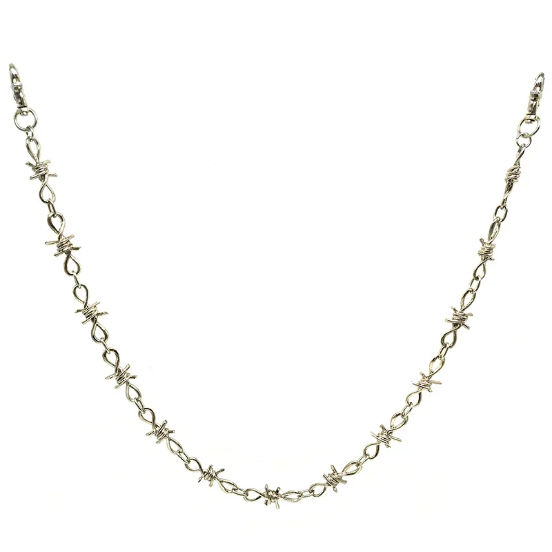 Rock punk metal thorns iron pants chain wallet chain necklace bracelet three-piece