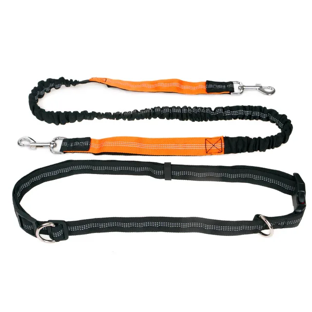 Hands Free Pet Dog Running Leash High Elastic Nylon Band Jogging Walking Exercise Retractable Leash Strip Pet Accessories