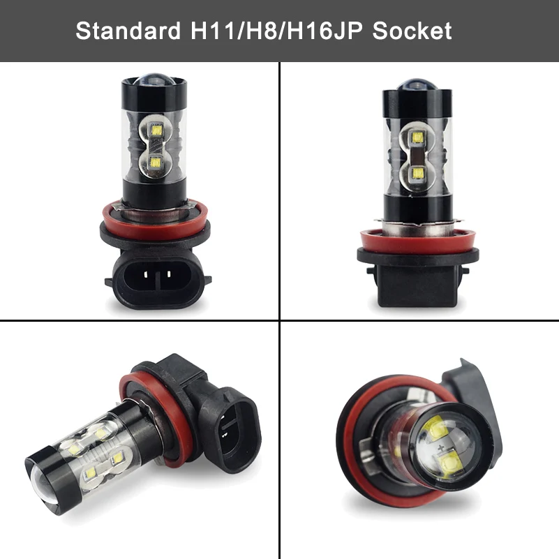 Светодиодная противотуманная фара OXILAM 2x H3 H8 H11 для Audi A3 8P 8L A4 B8 A6 C5 C6 B7 80 A5 B5 Q7 TT Q5 A1 100