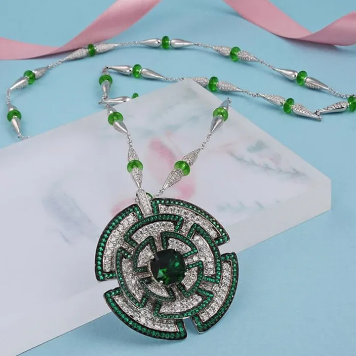 

Designer Fashion Copper Jewelry 3A Cubic Zirconia Party Necklace