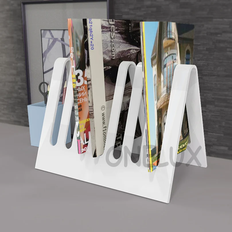 ONELUX V-образная акриловая подставка для журнала стеллаж для выставки товаров, Lucite газета/держатель брошюры-различных Цвета