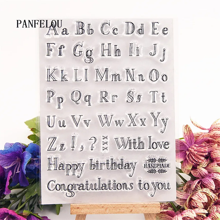 

PANFELOU Case letter Transparent Silicone Rubber Clear Stamps cartoon for Scrapbooking/DIY Christmas wedding New year album