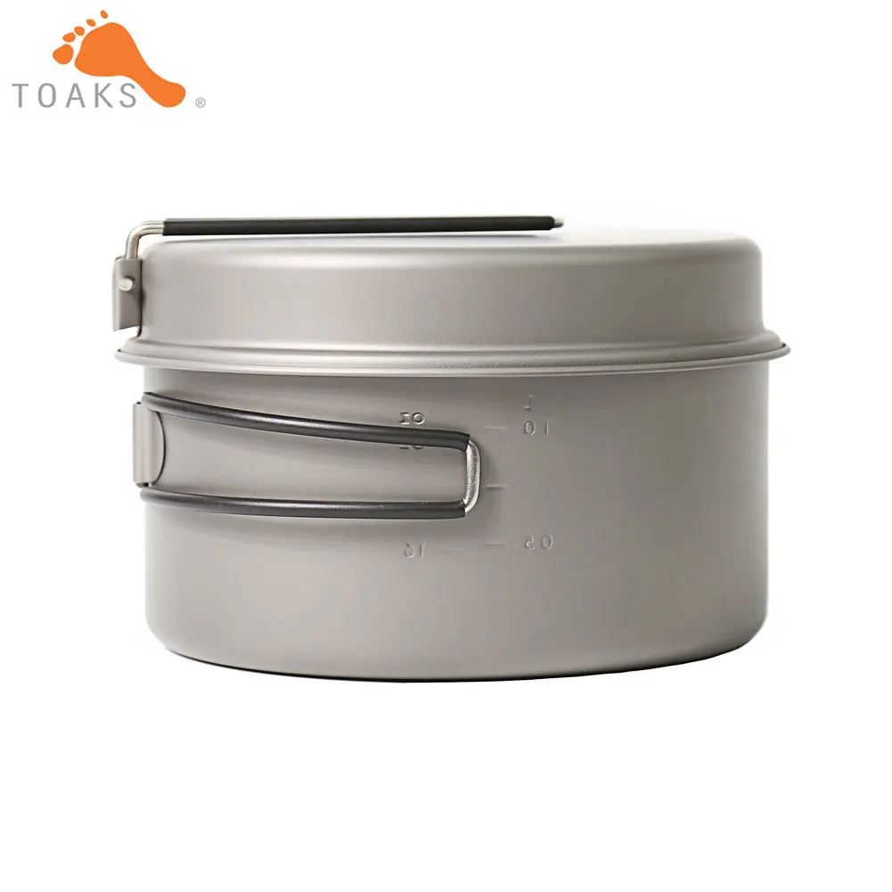 TOAKS CKW-1350 de Camping al aire libre Pan senderismo utensilios de cocina mochila cocina Picnic tazón olla Pan con plegado manejar
