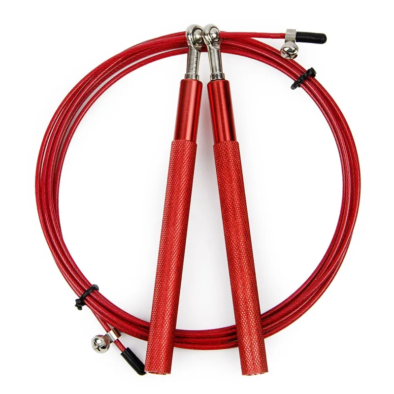 

Red Aluminum Jump Rope 3M Adjustable Ultra-speed Ball Bearing Speed MMA Boxing Cable Crossfit Wire Workout Fitness Equipment