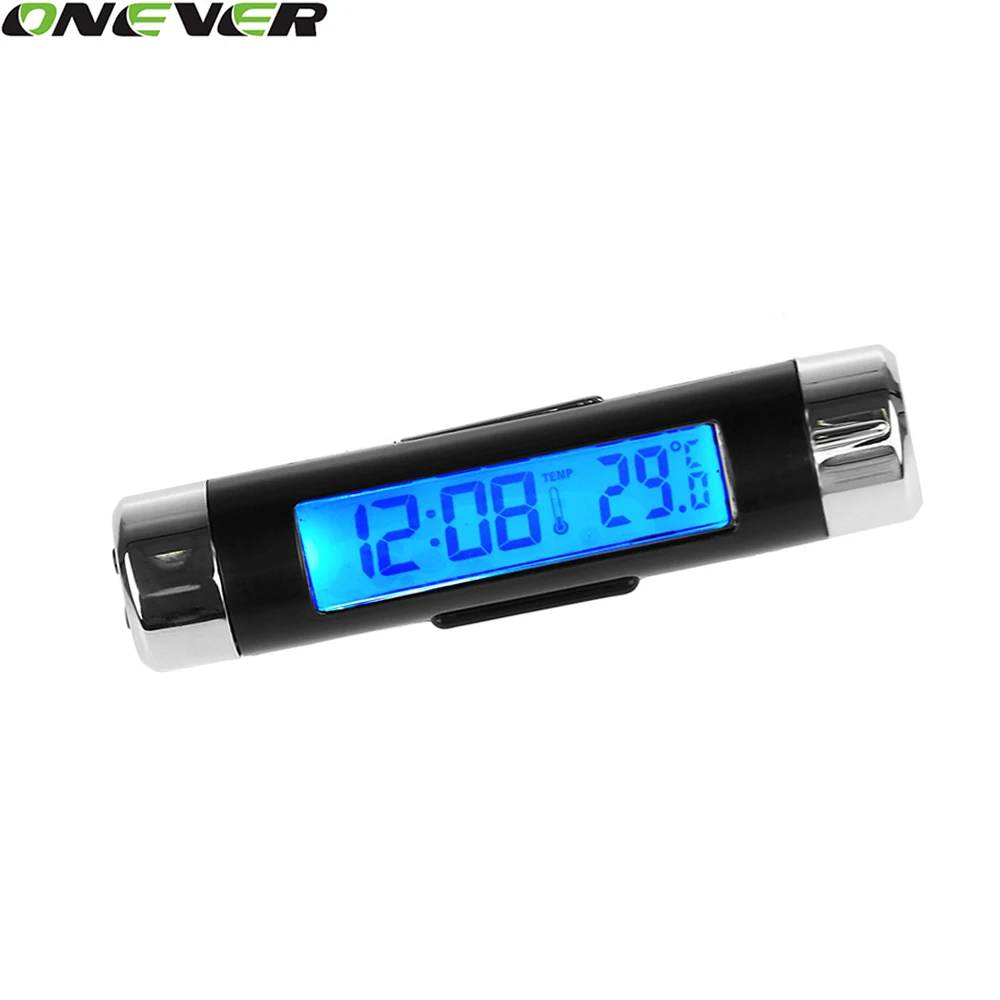

1Pcs Auto Black Car Clock Air Vent Outlet Clip-on Voltage Digital LCD Car Temperature Thermometer Alarm Clock
