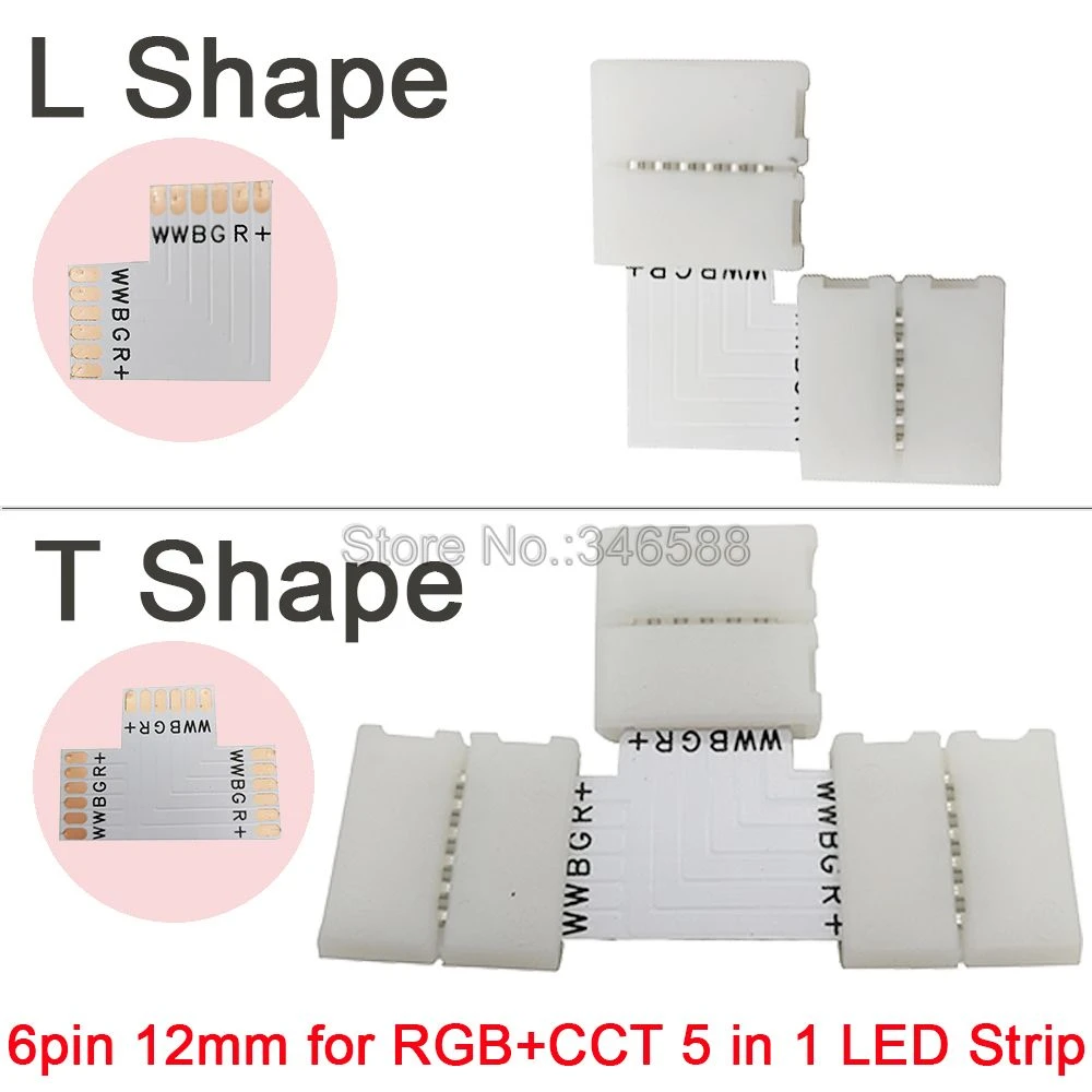5Pcs L Shape LED Connector 6Pin solderless Fit for 5050 RGB LED Strip Connectors 5Pcs L Shape LED Connector 6Pin solderless Fit for 5050 RGB LED Strip Connectors