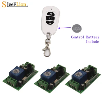 

Sleeplion 12V Relay Wireless Remote Control Switch 12V 10A Relay Module 3 Way Remote Switch Transmitter Receiver 433MHz/315MHz