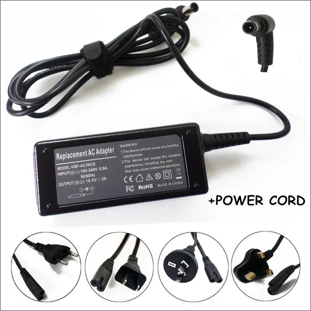 Laptop Power Supply Cord AC Adapter For Sony VAIO VPCM121AX/L VPCM121AX