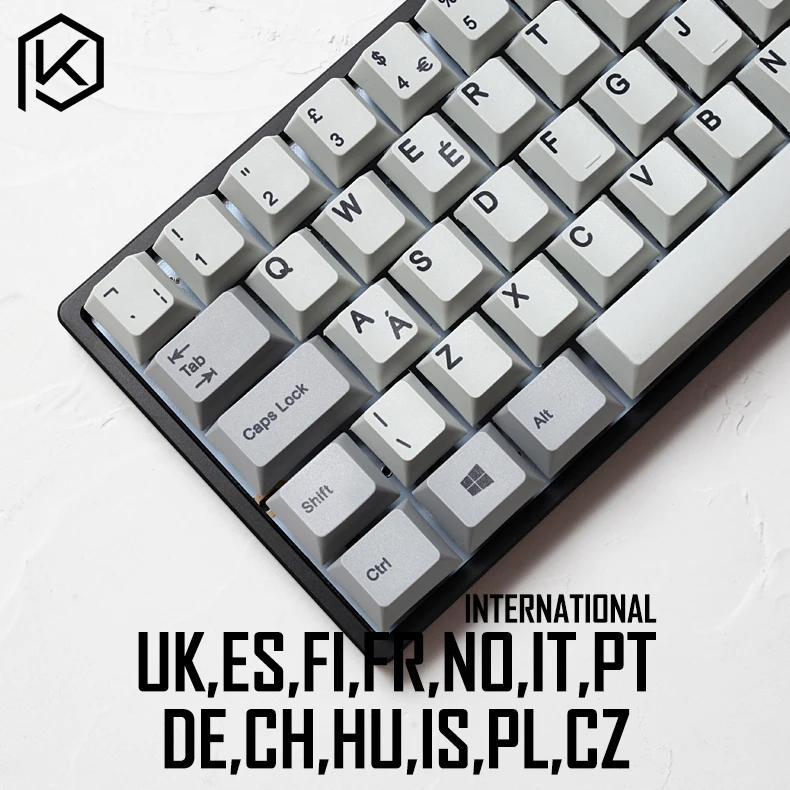 Kprepublique international norde EU UK ES FI FR NO IT PT DE HU пустые буквы Вишневый профиль краситель Sub Keycap толстый PBT для клавиатуры