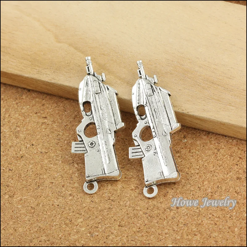 15pcs silver tone plated weapon gun pendant fit for necklaces