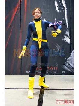 

Newest X-Men costume Blue & Yellow Kitty Pryde Spandex female halloween cosplay Superhero Costume zentai suit