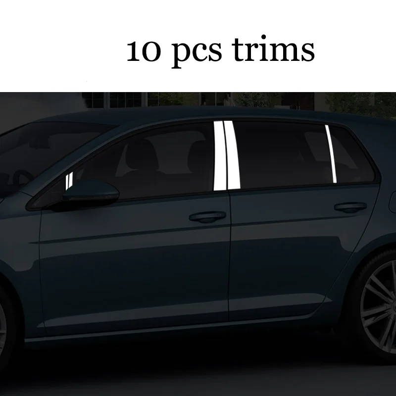 Lsrtw2017 304 нержавеющая сталь окна автомобиля Планки для volkswagen golf mk7 2013 Гольф 7 - Название цвета: 10 pcs trims