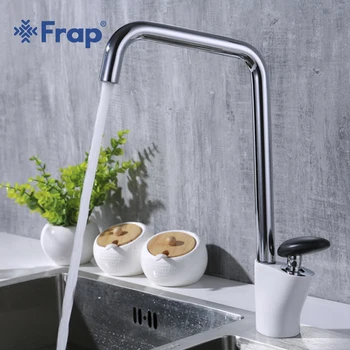 

Frap new arrival Hot and Cold Water mixer modern brass single handle kitchen faucets sink faucet with black Round handle y40006