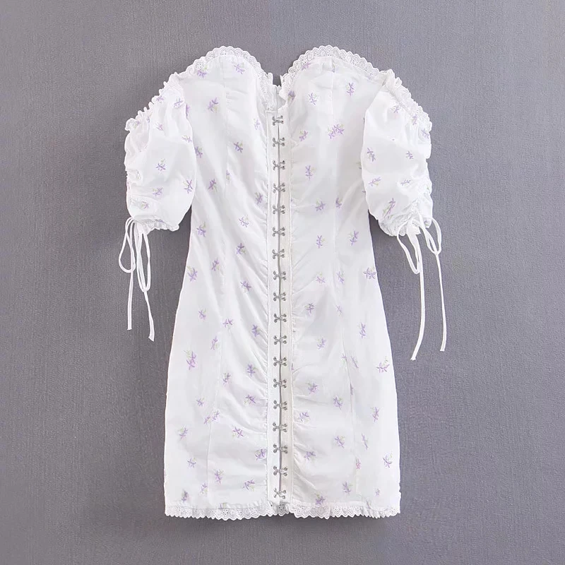 

Klacwaya women cotton lace embroidery dress 2019 summer girls elegant patchwork slim dresses ladies fashion vestidos chic dress