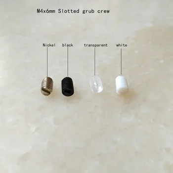 

M4x6mm stainless or white/black/transparent plastic Slotted grub crew for fixing cable use lighting accessories