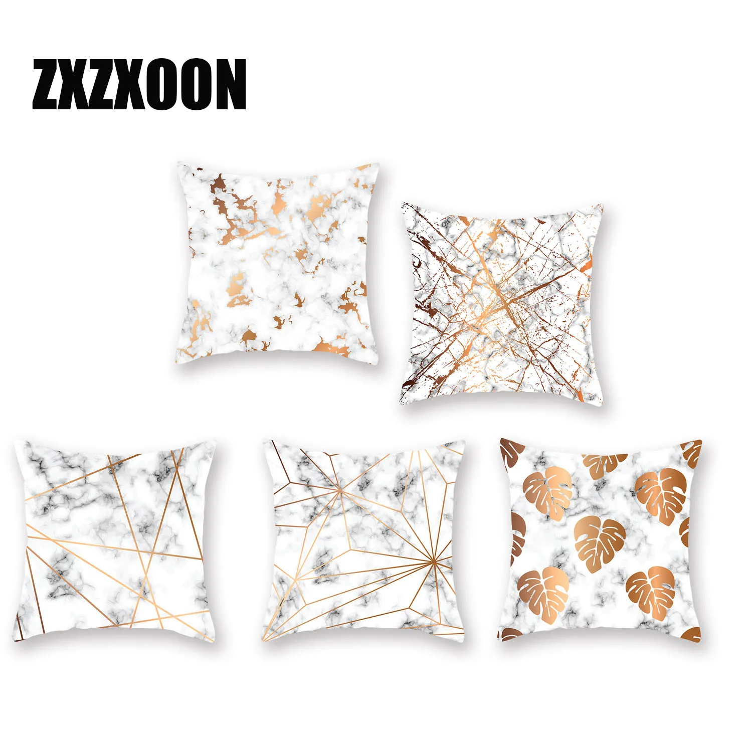 

Decorative Throw Pillows Case Gold Marble Geometric 100% Polyester Sofa Car Home Cushion Cover Living Room Decoration 45x45cm