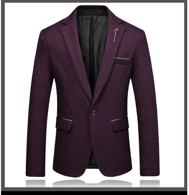 Стиль мужской досуг костюм высокого качества корейский стиль Slim Fit костюм Куртка Блейзер Мужская модная одежда
