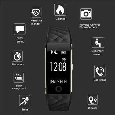 Sport Smart Bracelet Heart Rate Monitor IP67 Fitness Bracelet Tracker Smart Wristband Bluetooth For Android IOS PK miband 2