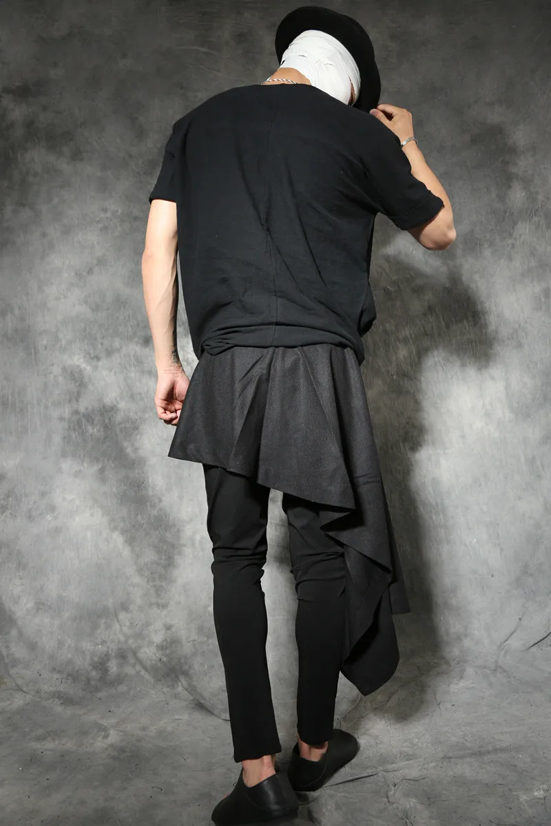 27-44! Men's Clothing Street fashion personality Haren pure leisure pants a asymmetric short skirts plus size singer costumes