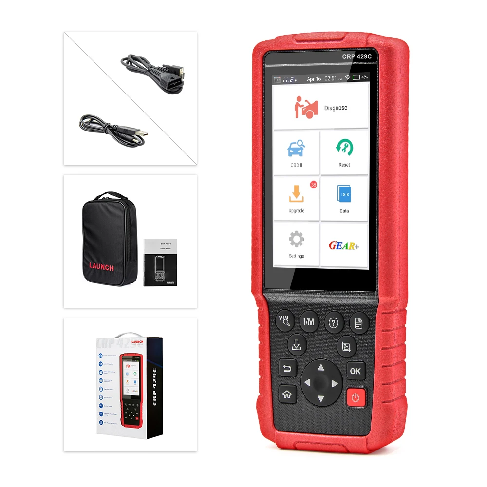 Launch X431 CRP429C OBD2 автомобильный диагностический инструмент для двигателя/ABS/SRS/AT + 11