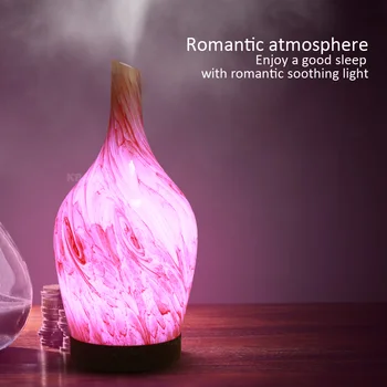 

100ml Glass Essential Oil Diffuser Ultrasonic Quiet Aromatherapy Humidifier Home Office Living Room Spa Yoga