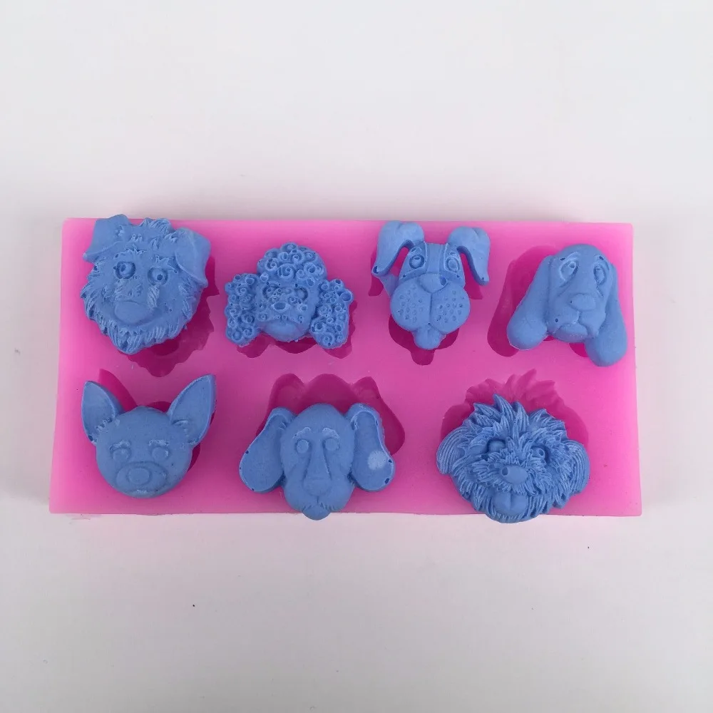 Силиконовая форма для домашних питомцев 7 отверстий S1015|cake fondant|chocolate mouldsilicone mold |