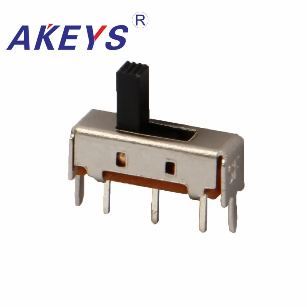 

20PCS SS-13D02 1P3T Single pole three throw 3 Position slide switch DIP 3 pin verticle type with 2 fixed pin
