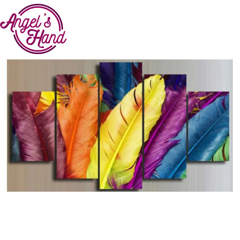 

5d custom diamond painting eigen foto Colorful Feathers attrape reves plumes mandala diamond painting embroidered cross stitch