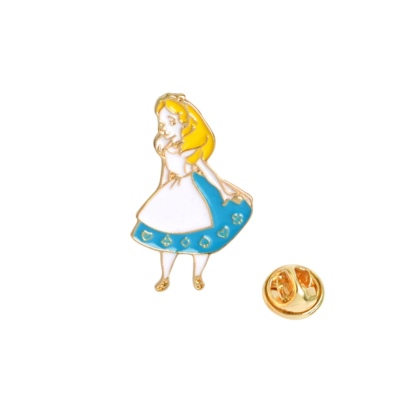 Qihe ювелирные изделия Алиса в стране чудес булавка брошь кнопка значки красивые шпильки Чай Вечерние, Алиса, королева сердца, кекс красочные аксессуары - Окраска металла: style 7