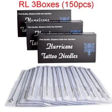FKS 150 шт. иглы татуировки круглый вкладыш Naalden RL одноразовые Стерилизующие иглы мануального татуажа бровей, Иглы для татуировки