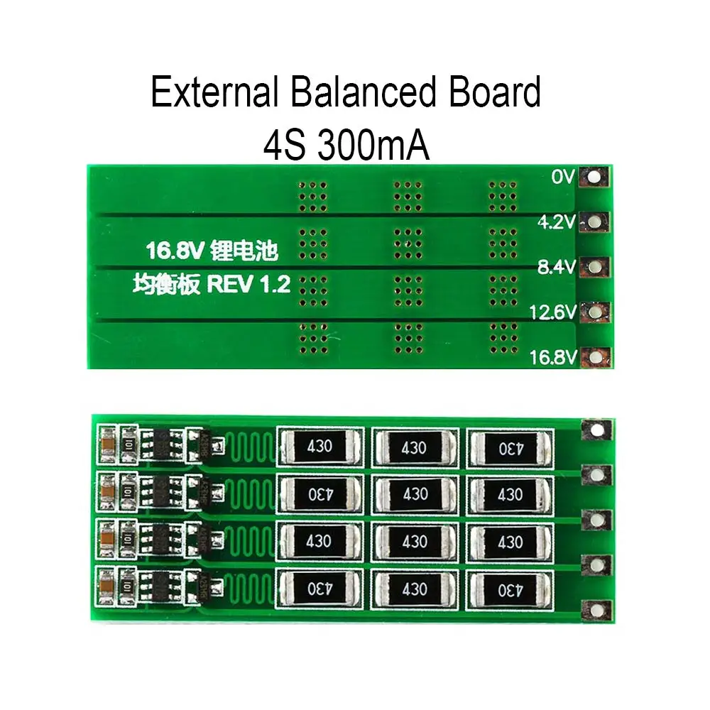 Universal 2S 3S 4S 100mA/300mA External balanced Board 18650 Lithium Battery Module with balance 7.4V 8.4V 11.1V 12.6V 14.8V - Комплект: 4S 300mA