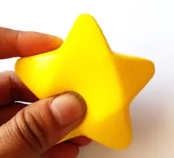 Бесплатные доставка 7 см ПУ вспененный материал снятие стресса звезды, ПУ звезды мяч стресс, смешно, в форме звезды игрушка