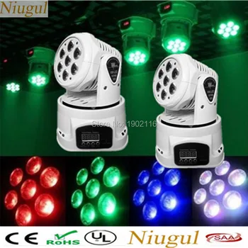 

2pcs/lot LED Moving Head Light DMX Wash Effect,7x12W Mini Music Sound Light Stage Christmas Party Show Disco DJ RGBW Stage Light