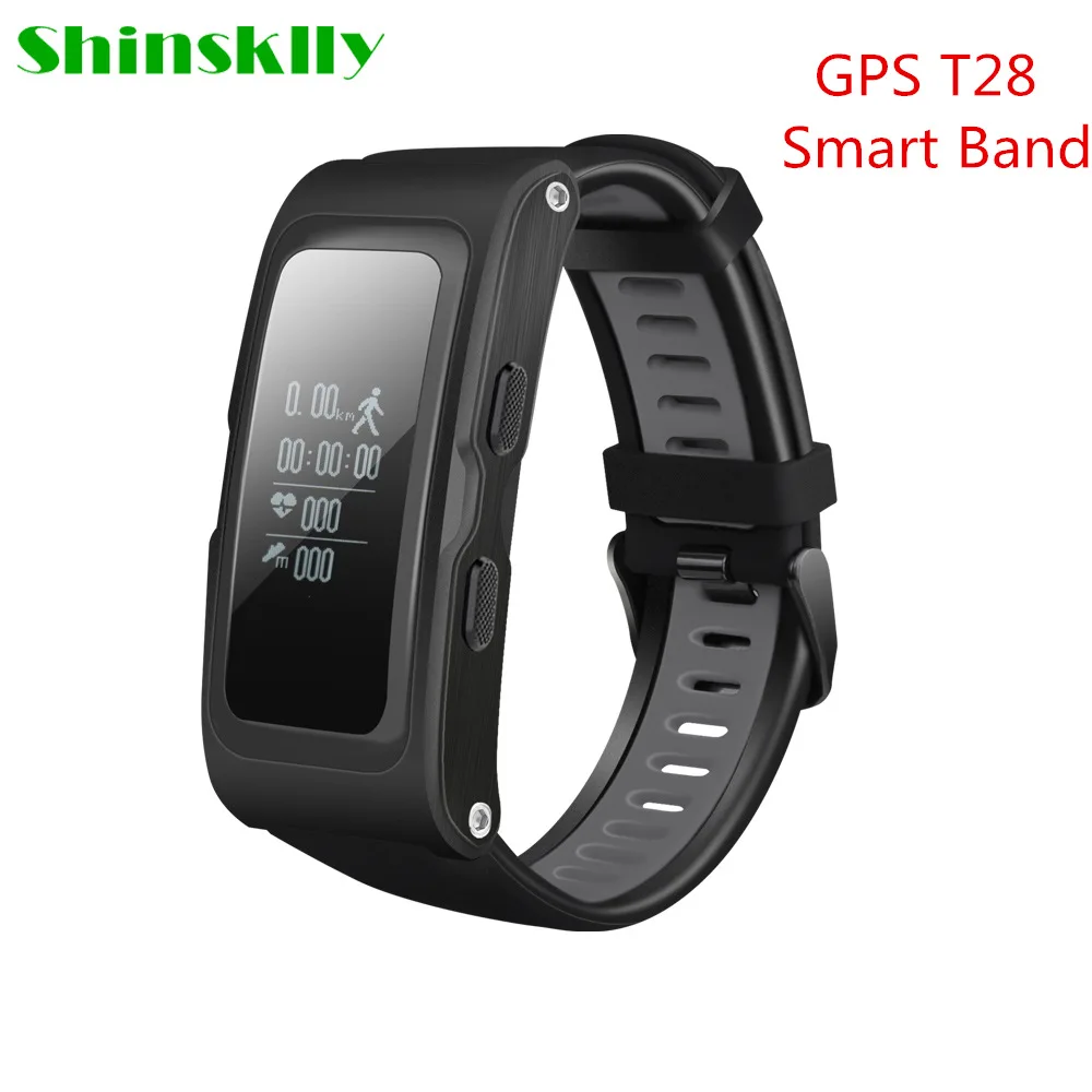 

Shinsklly Fashion T28 GPS Track Smart Band Dynamic Heart Rate Monitor Real-time Sport Trail Intelligent Reminder Smart Wristband